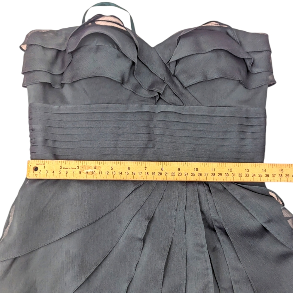Adrianna Papell Strapless Cocktail Party Dress Womens 6 Teal Green Formal - Picture 9 of 13